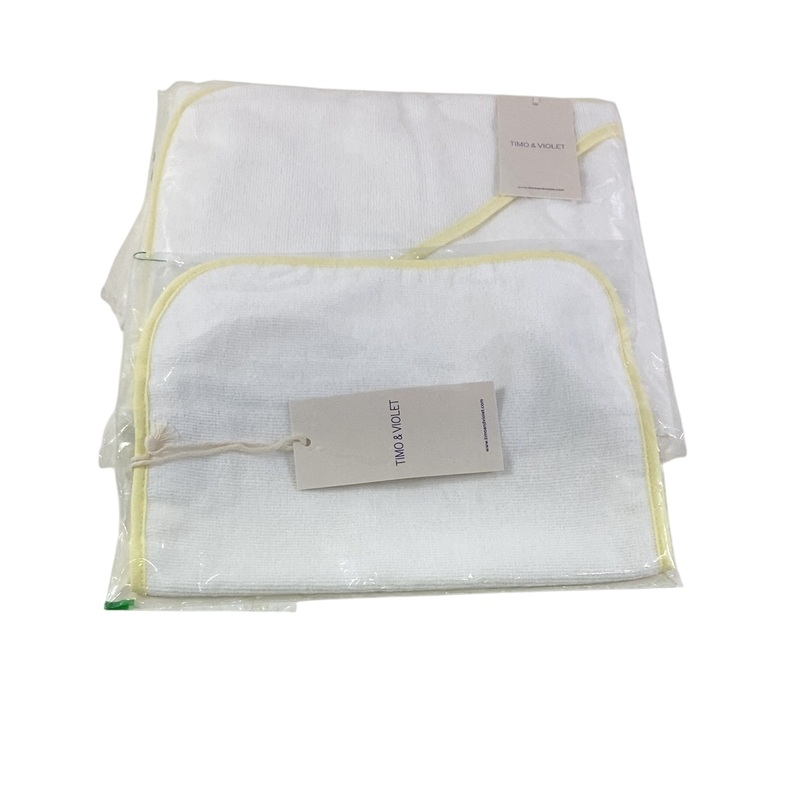 Timo & Violet Hooded Bath Towel & Washcloth Set, Lemon Piped