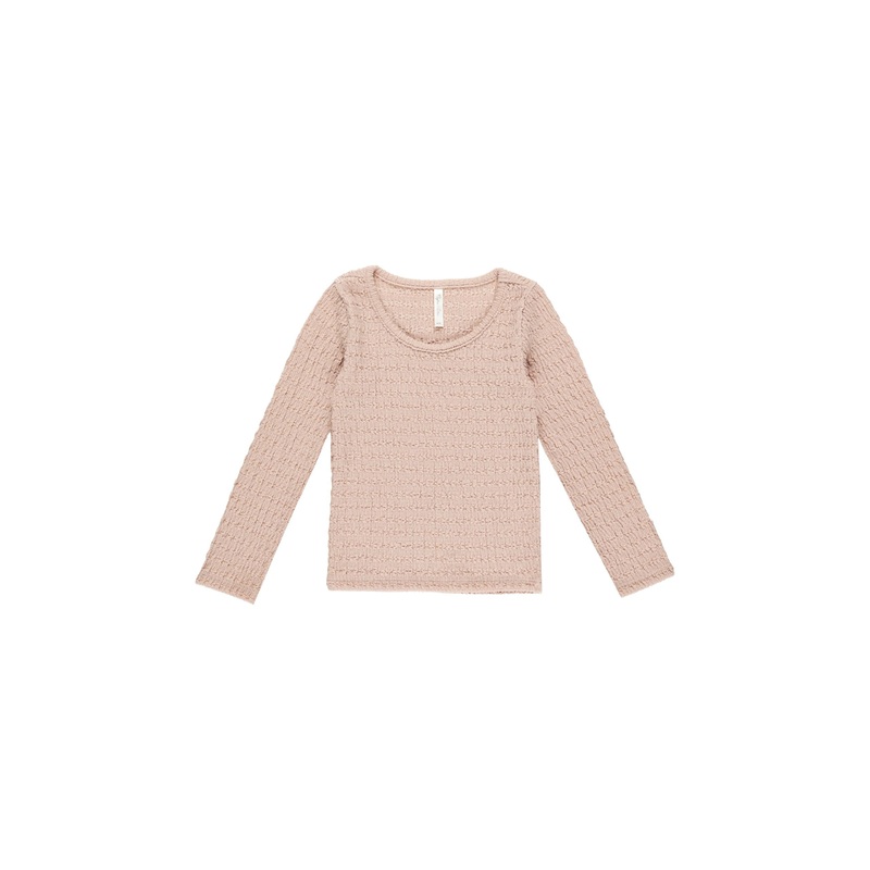 Rylee + Cru Textured Long Sleeve Top – Rose