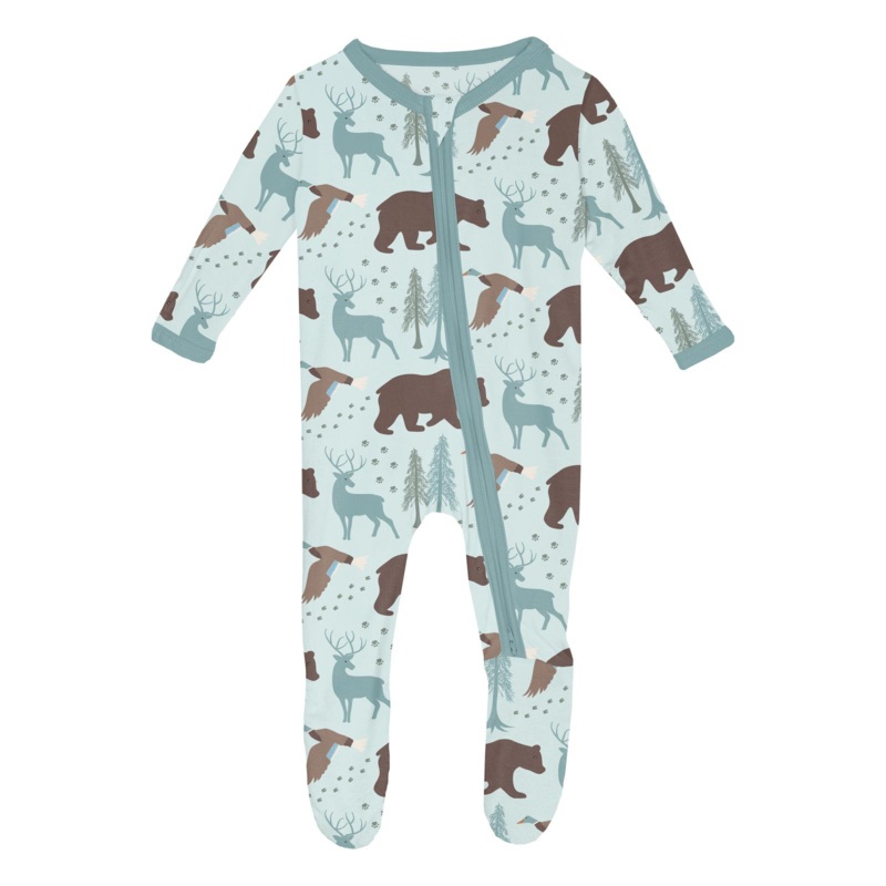Print Footie with 2 Way Zipper – Fresh Air Forest Adventure