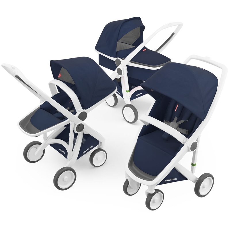 Greentom 3 in 1 Stroller – White/Blue
