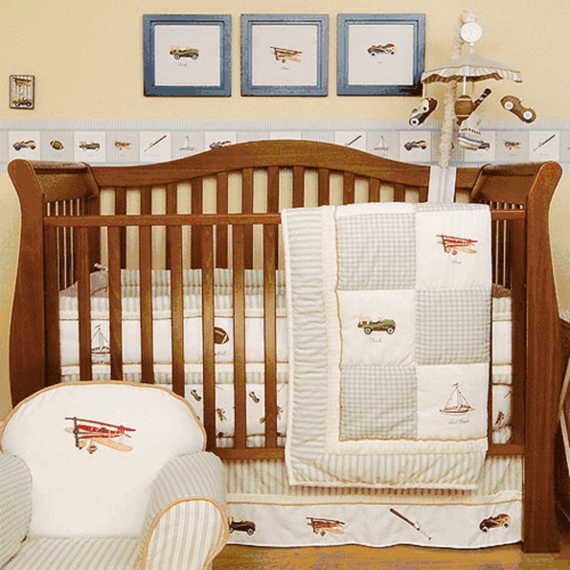 KidsLine Antique Toy 6 Piece Crib Bedding Set