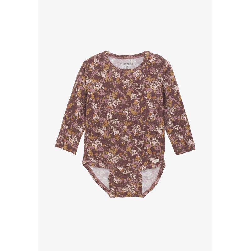 Minymo Twill Overall & Floral Onesie Set – Almond Carafe