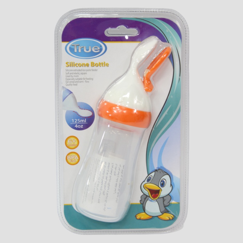 True Baby Feeding Bottle with Silicone Spoon  Easy & Mess-Free Feeding