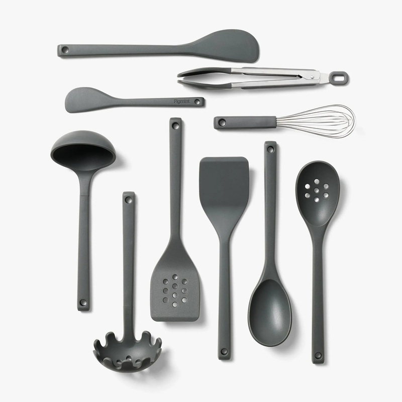 10pc Silicone Kitchen Utensil Set – Gray
