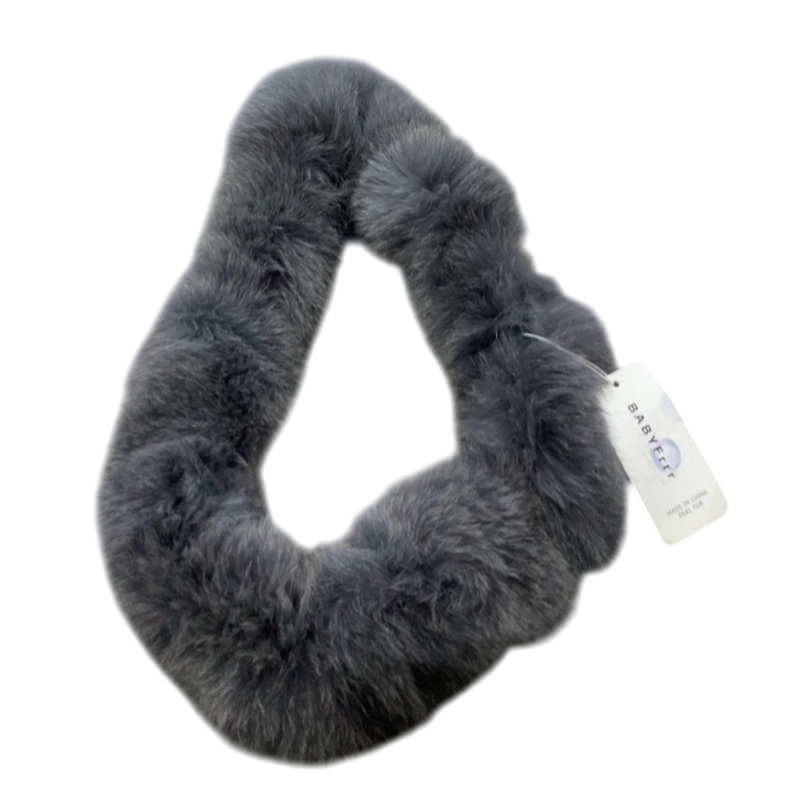 BabyFrrr Faux Fur Stroller Hood Trim, Charcoal Grey