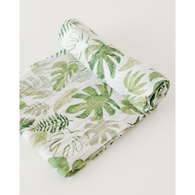 Little Unicorn Cotton Muslin Single Swaddle – Tropical Leaf