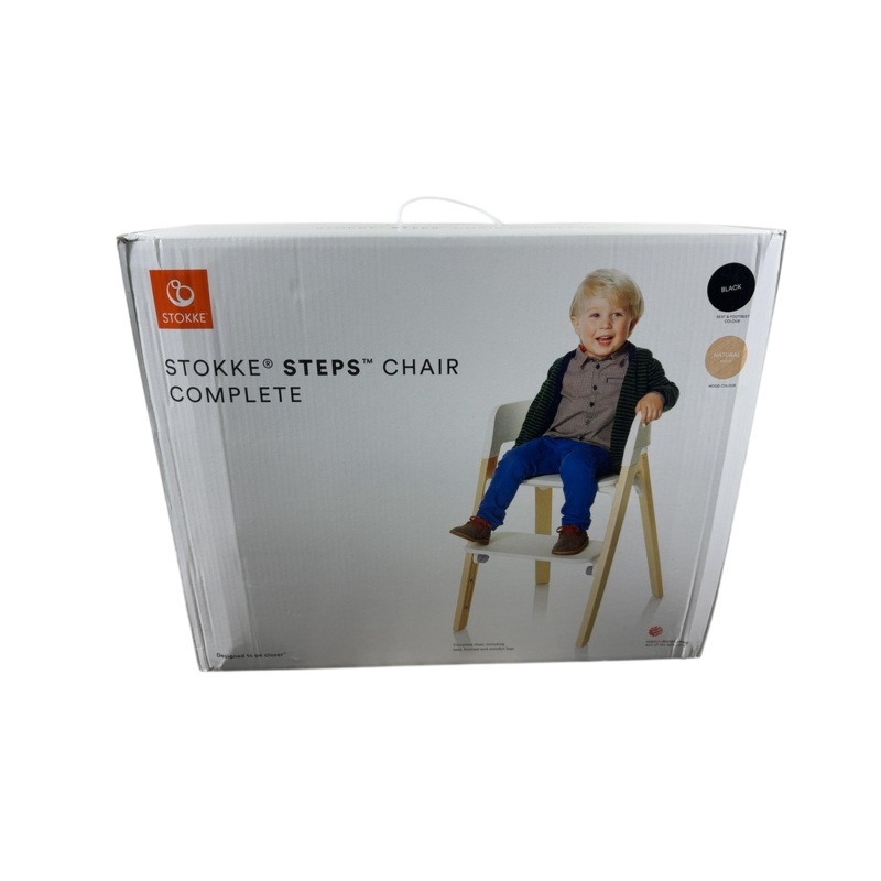 Stokke Steps Chair, Black/Natural