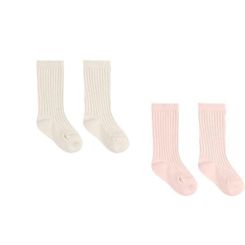 Quincy Mae Sock Set || Ivory, Bubblegum