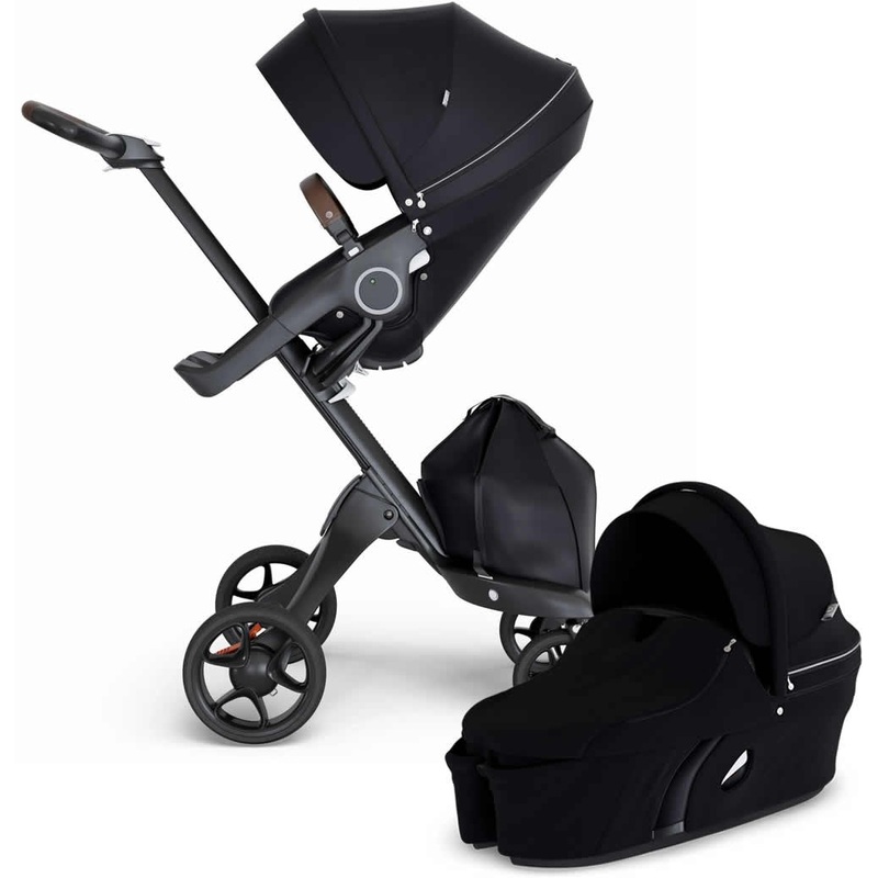 Stokke Xplory 6 Stroller & Carrycot – Black/Black/Brown