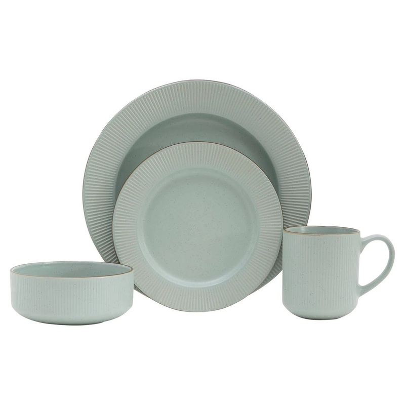 6pc Stoneware Kappa Dinnerware Set, Service for 4- Gray