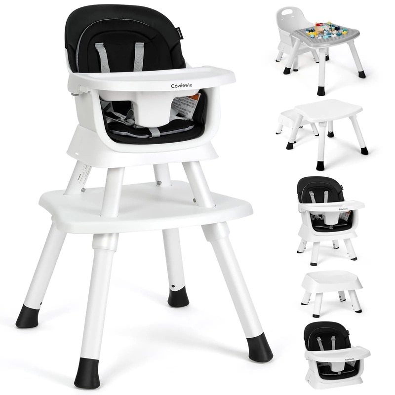 8 in 1 Baby High Chair, Dining Booster Seat – Black