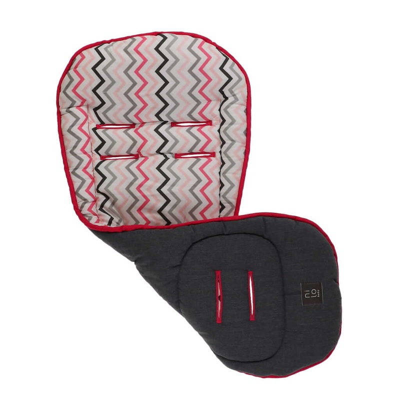 Long Stroller Mat Zig Zag Grey/Pink