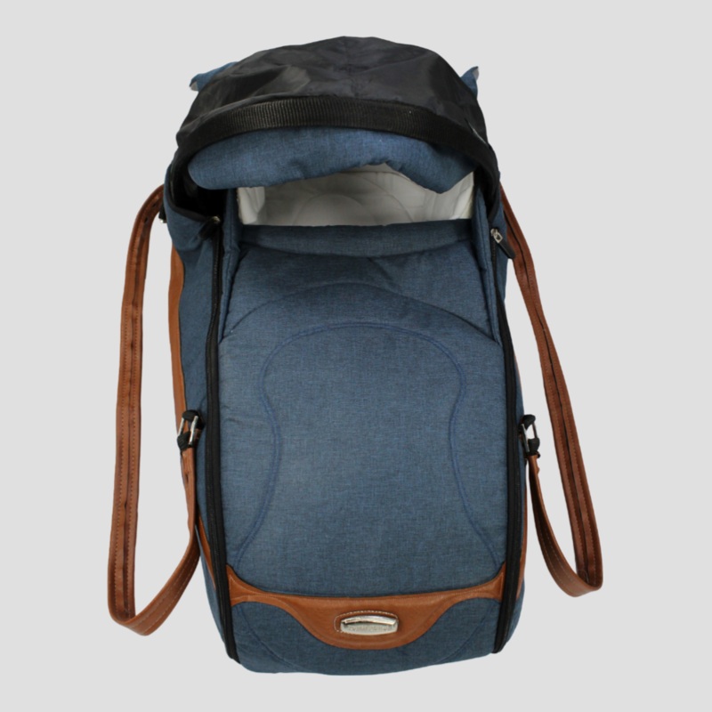 Petit Bebe Premium Carry Cot – Navy/Brown