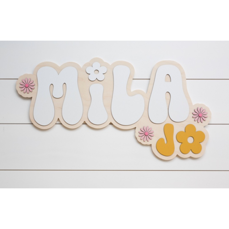 Sugar + Maple Personalized Bubble Wood Sign | Groovy