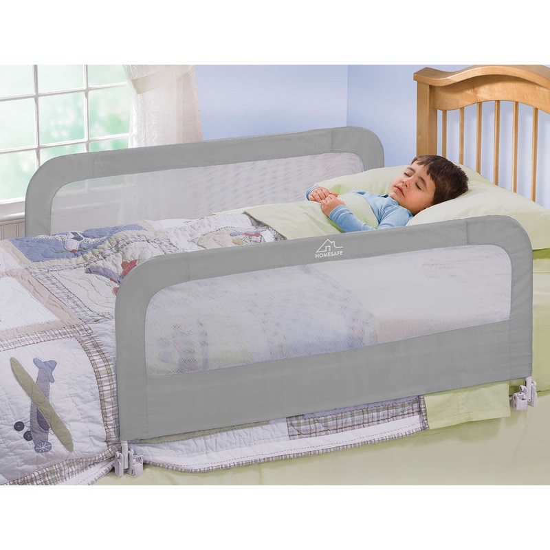 Summer Infant HomeSafe Double Folding Bed Safety Rail – Light Gray