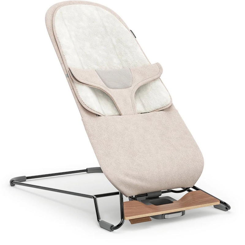 UPPAbaby OPEN BOX Mira 2-in-1 Bouncer and Seat – Charlie (Sand Melange / Black Frame / Walnut Wood)