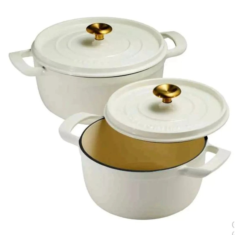 4-quart & 6-quart Enameled Cast Iron Round Dutch Oven, 2-pack (See Description)