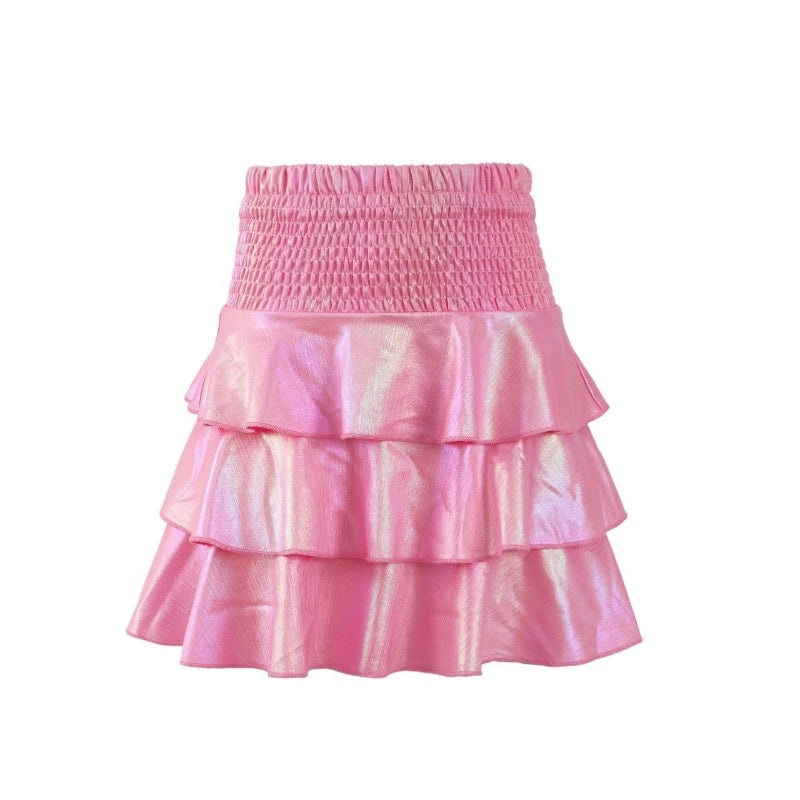 Hologram Tiered Mini Skirt