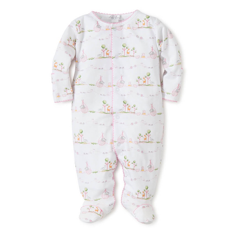 Kissy Kissy Print Footie Noah’s Pink