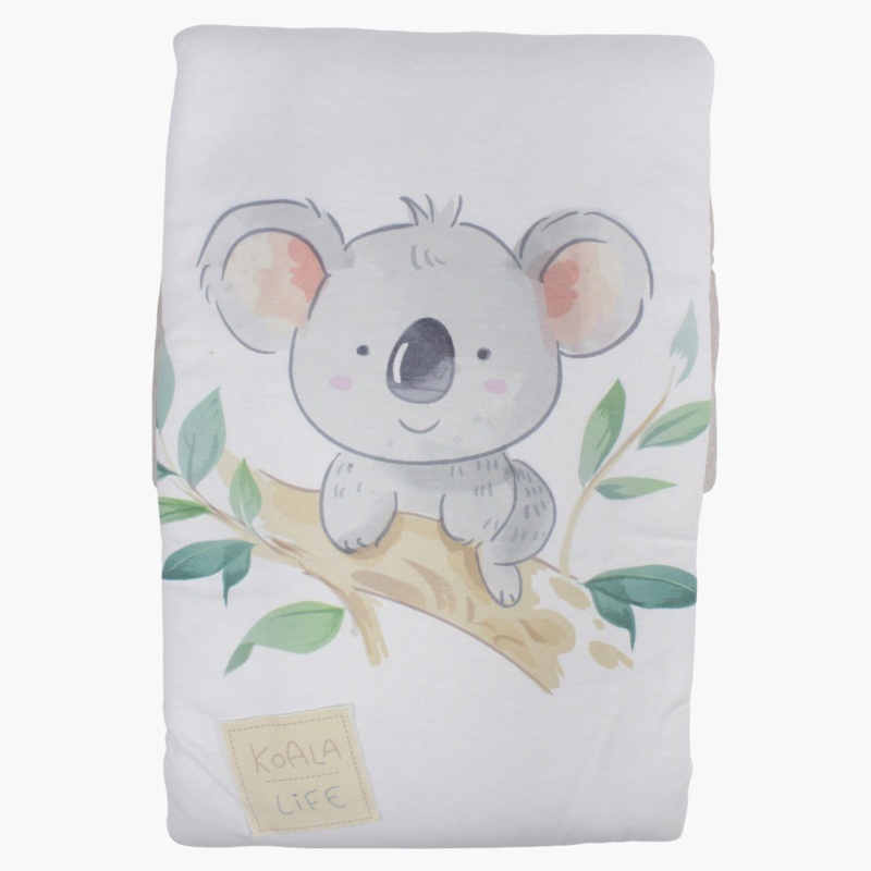 Unisex Baby Cotton Duvet  Off-White & Beige with Koala Print