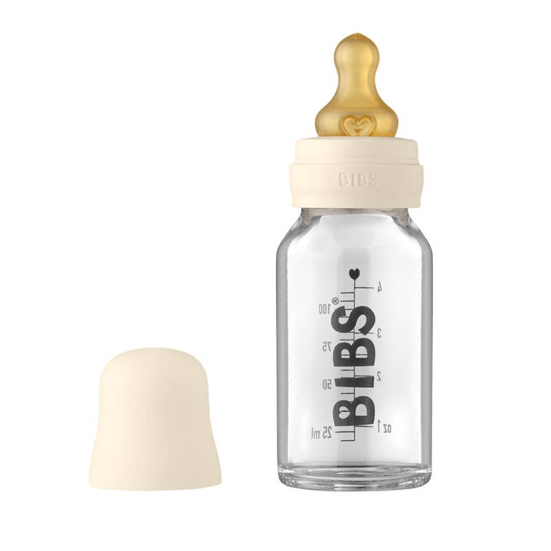 Bibs Baby Glass Bottle – Ivory (110 ml)