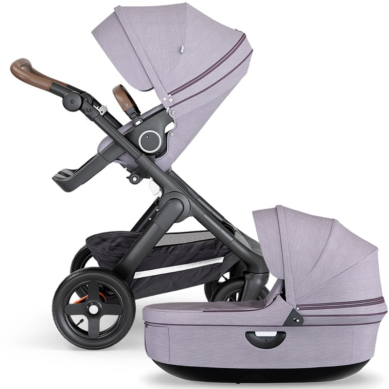 Stokke Trailz All-Terrain Stroller & Carrycot – Black/Brushed Lilac