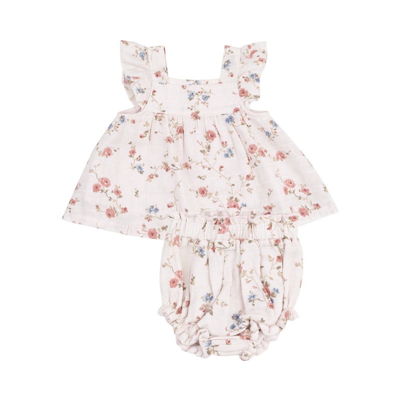 Pinafore + Diaper Cover – Climbing Roses