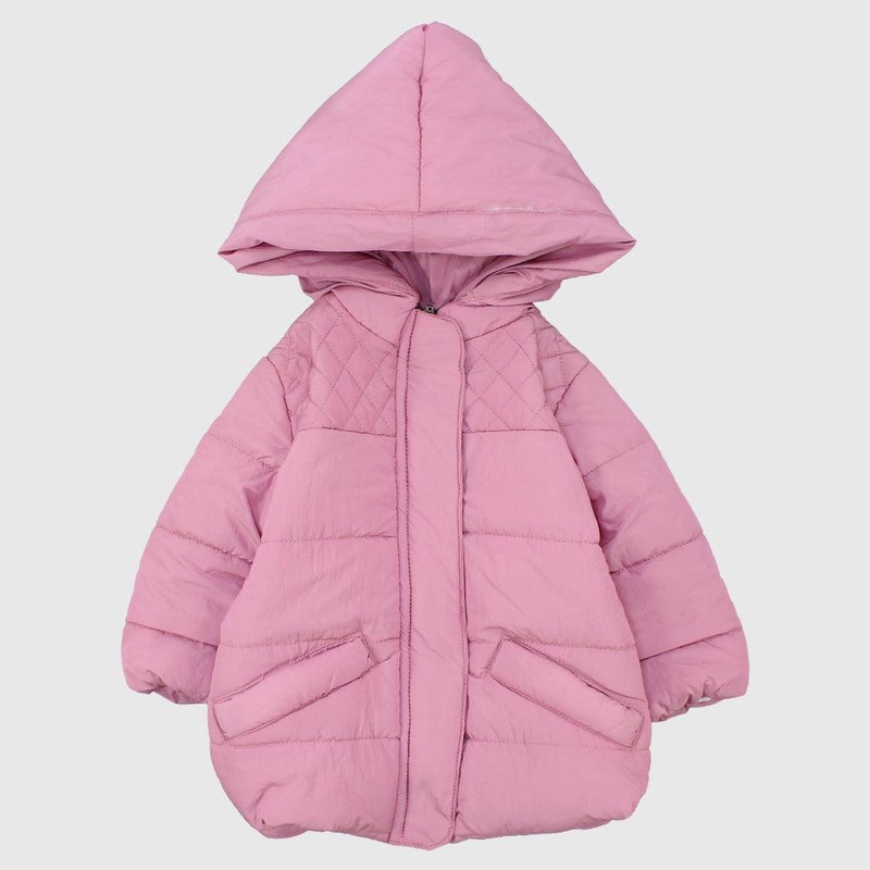 Pink Long-Sleeved Waterproof Hooded Jacket