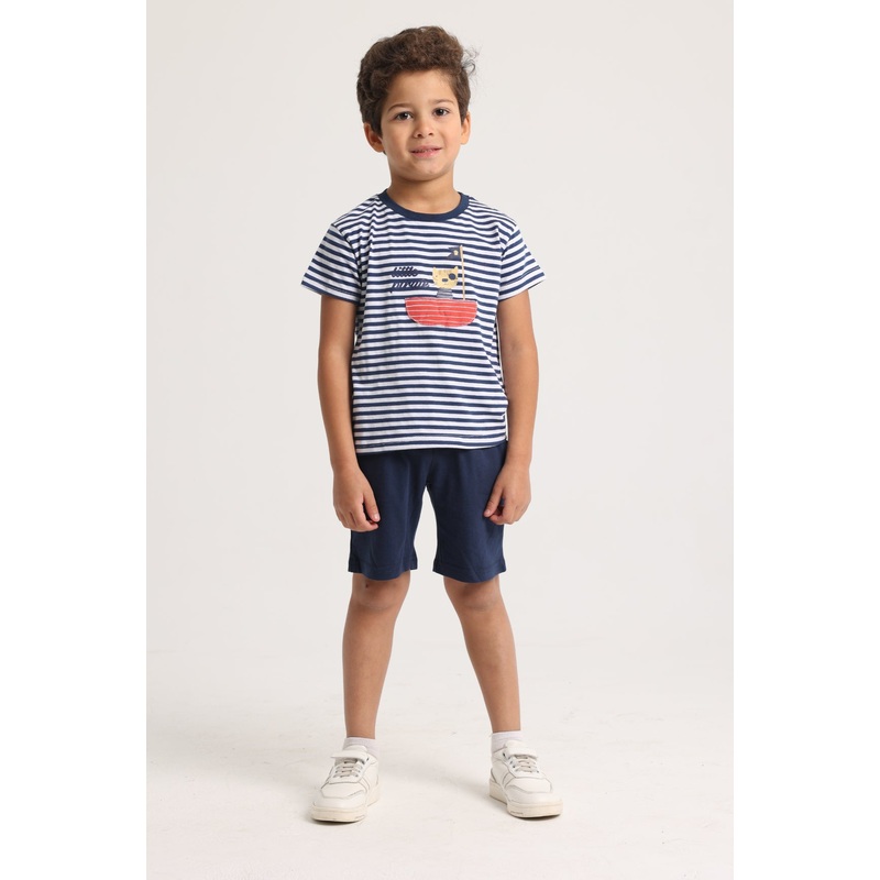 Baby Boys 2-Piece Outfit Set  Little Pirate (White/Navy)