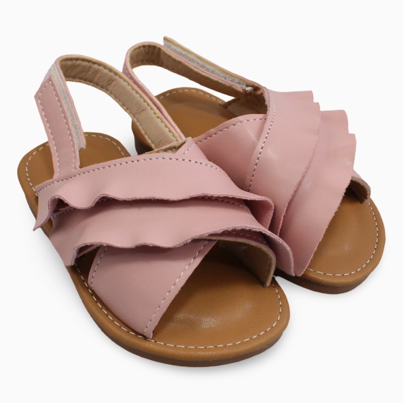Girls Leather Sandals  Ruffles