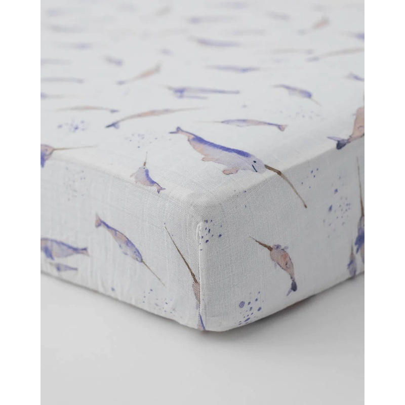 Little Unicorn Cotton Muslin Crib Sheet – Narwal