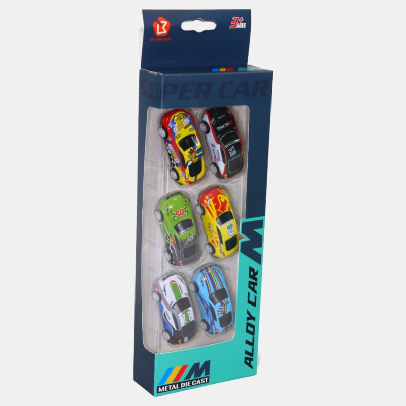 Set of 6 Racing Cars for Kids  Multicolor