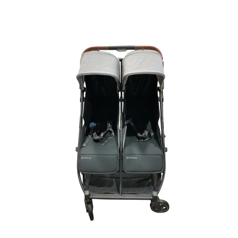 UPPAbaby Minu Duo Stroller, 2024, Greyson(Charcoal Mlange/Carbon Frame/Saddle Leather)