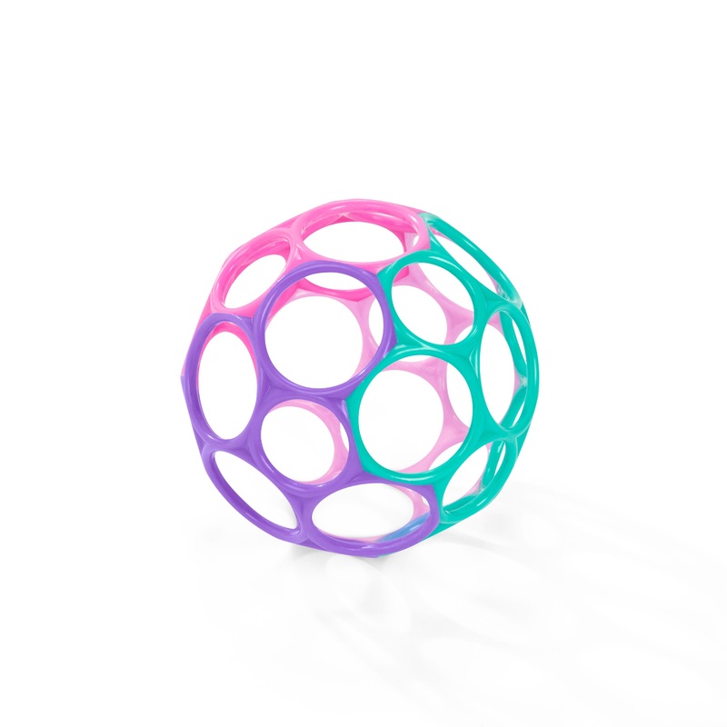Oball Easy Grasp Classic Ball BPA-Free Infant Toy in Pink/Purple, 4″