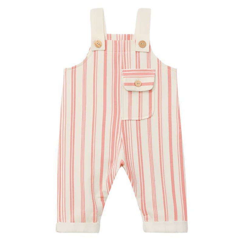 Snug – Organic Overalls – Terracotta Stripe