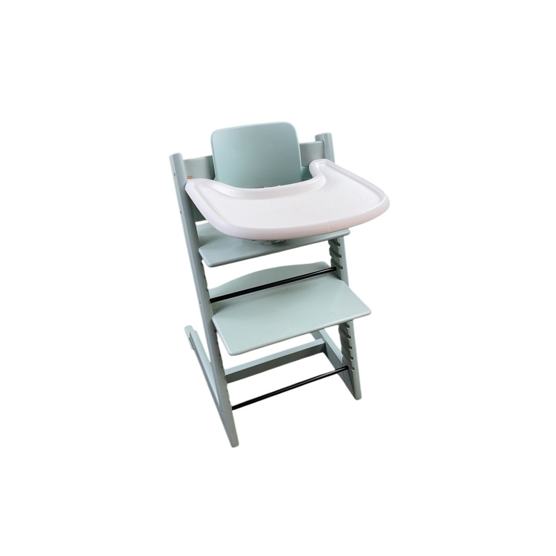 Stokke Tripp Trapp High Chair with Baby Set and Tray, Soft Mint, Soft Mint