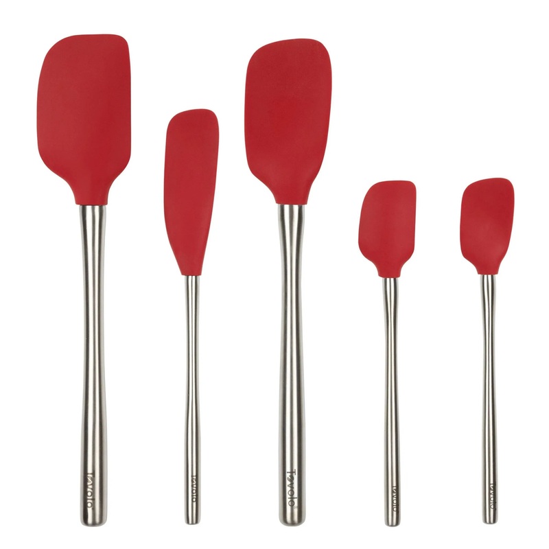 5pc Silicone/Stainless Steel Flex Core Spatula Set Cayenne