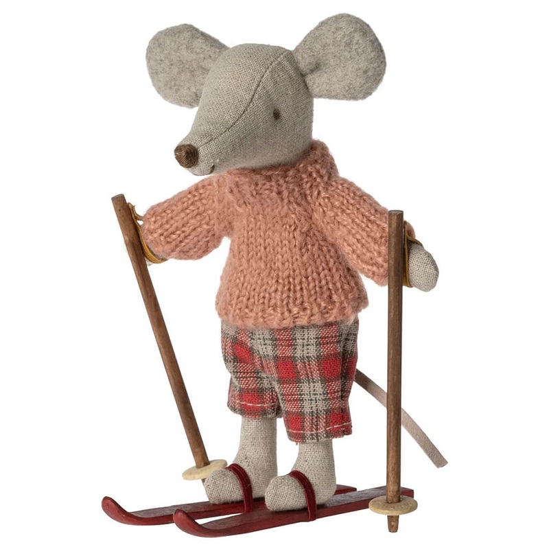 Winter Big Sister Mouse with Ski Doll