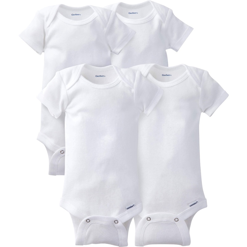 4-Pack Baby Neutral White Onesies Bodysuits