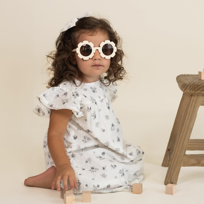 Makemake Organic Short Sleeve Flutter Dress | Pastel Bloom