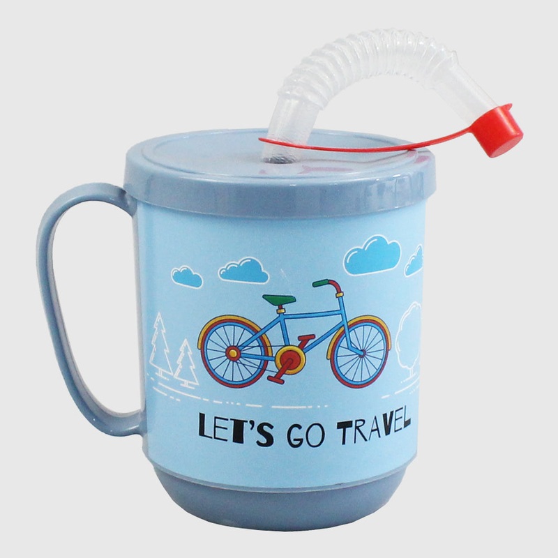Titiz Plastic Funny Glass With Straw 350 ml (Let’s Go Travel)