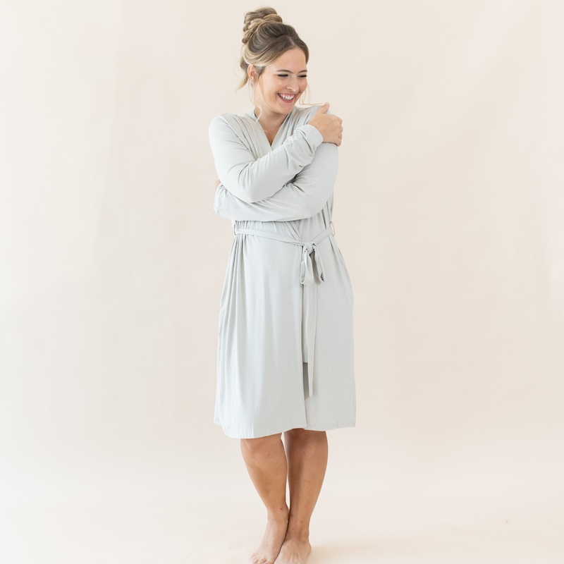Womens Lounge Robe in Oat