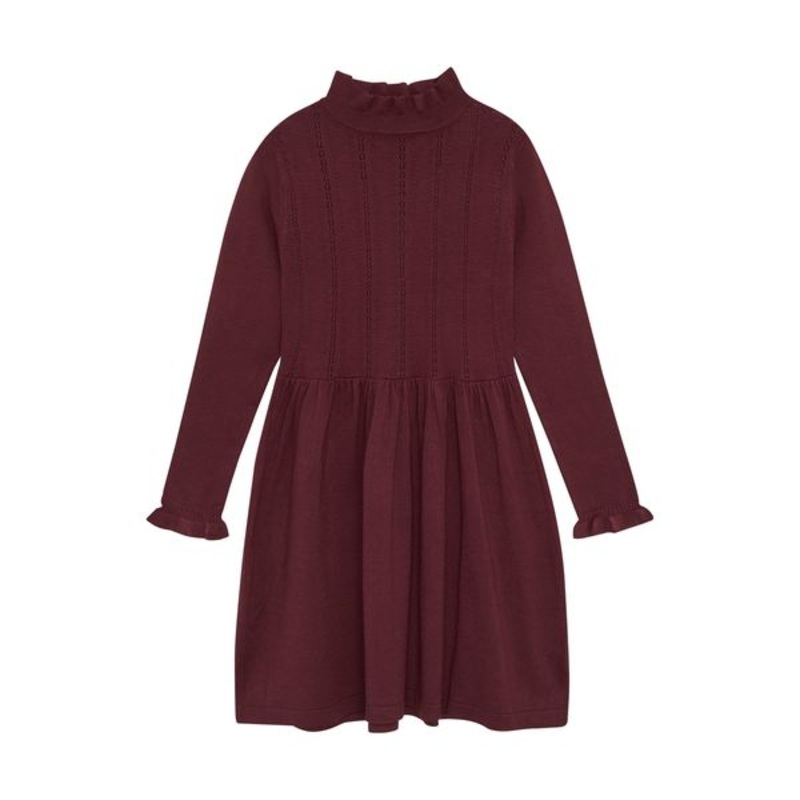 Creamie Pointelle Knit Dress – Tawny Port