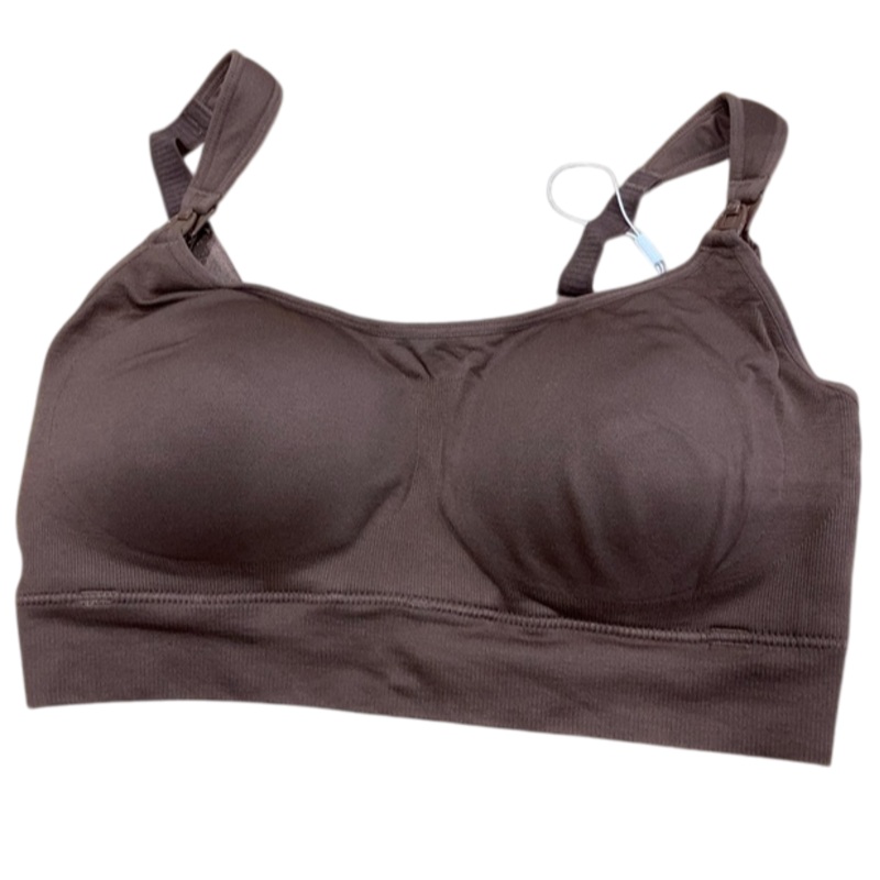 Momcozy All-in-One Super Flexible Pumping Bra, Large, Chocolate