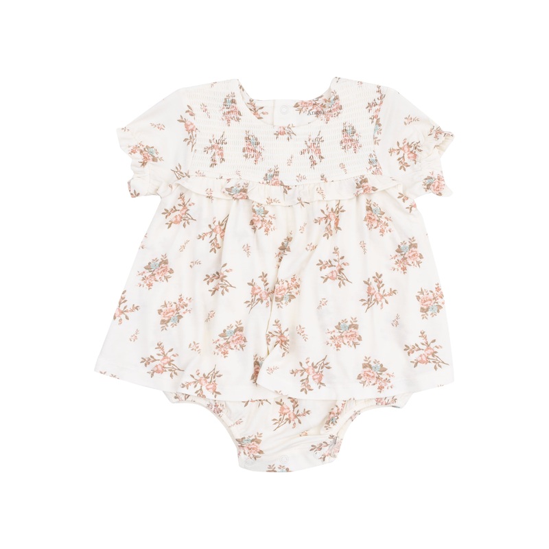 Smocked Ruffle Bubble with Skirt – Vintage Rosebuds