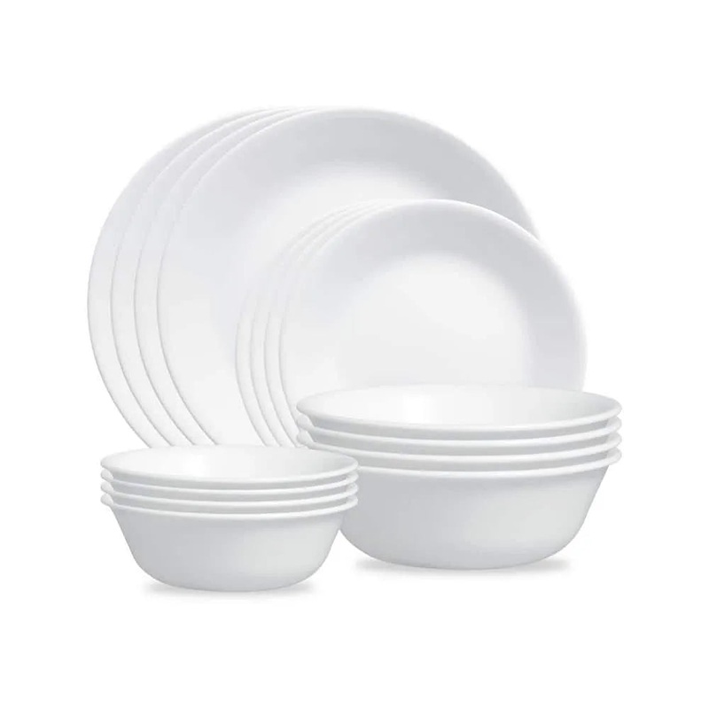 Winter Frost White 16-piece Mugless Dinnerware Set Service for 4