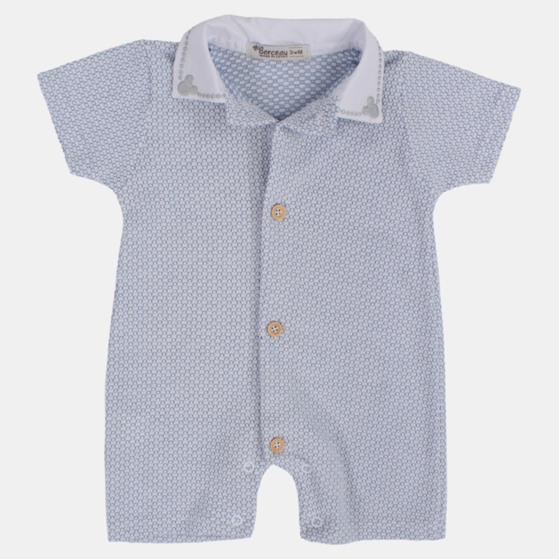 Baby Boys Cotton Romper with Cute Collar