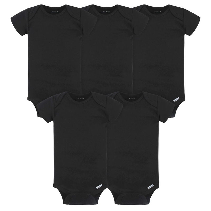 Onesies Baby 5-Pack Black Ribbed Bodysuits