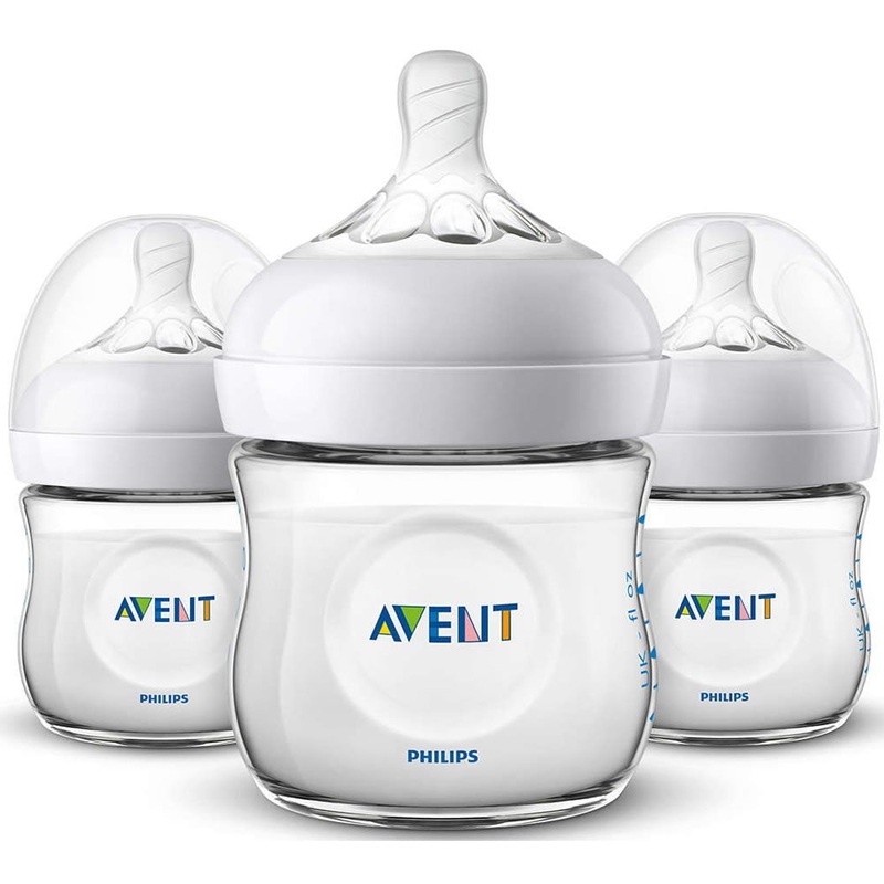Philips Avent Natural Baby Bottles, 3 Pack, 4oz, Clear