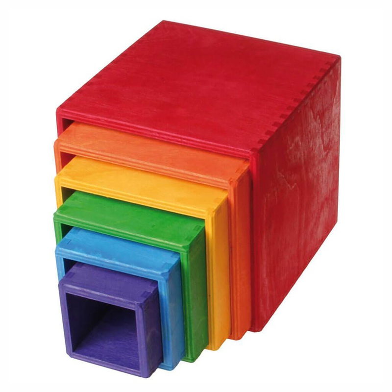 Authentic Grimm’s Large Rainbow Set of Boxes Toy